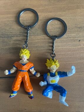 Vintage Dragonball Z Super Saiyan Goku and Trunks Keychains